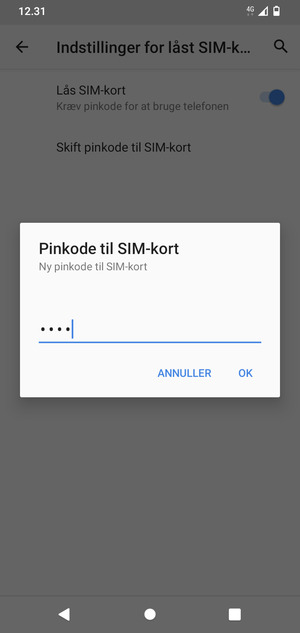 Indtast din Nye pinkode til SIM-kort og vælg OK