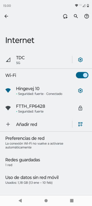 Ahora está conectado a la red Wi-Fi