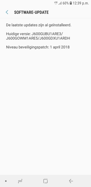 Als uw telefoon up-to-date is, zult u het volgende scherm zien
