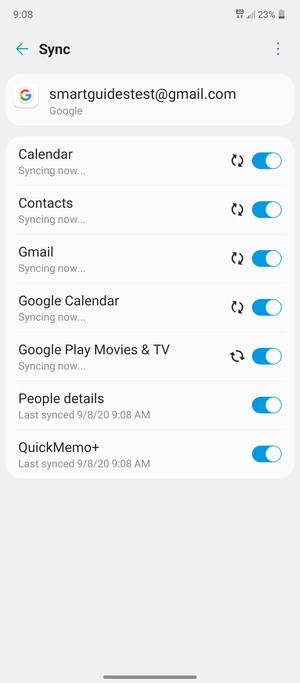 Your information will be synchronised