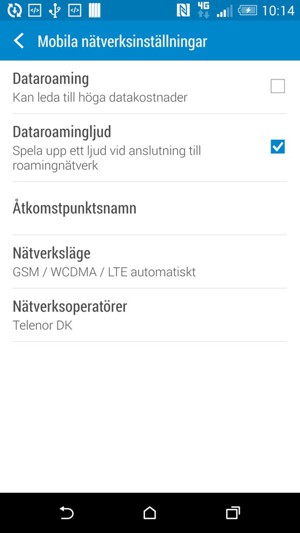 För att byta nätverk om nätverksproblem uppstår, välj Nätverksoperatörer