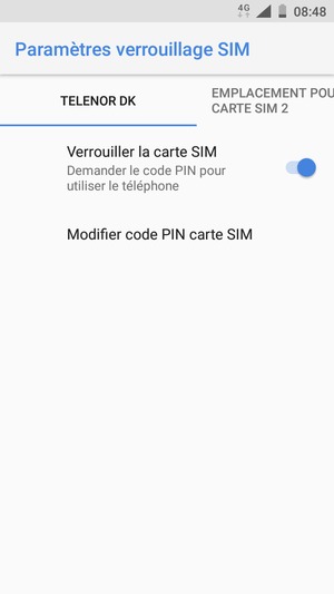 Sélectionnez Public puis Modifier code PIN carte SIM