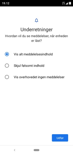 Vælg din foretrukne mulighed og vælg Udfør