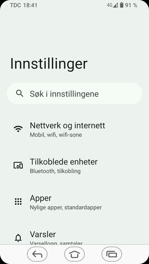 Velg Nettverk og internett