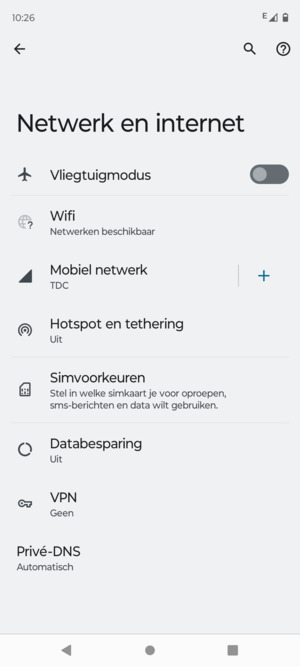 Selecteer Mobiel netwerk