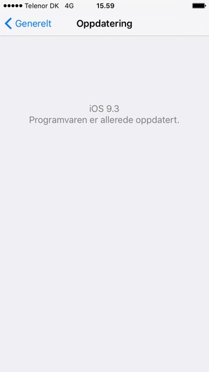 Hvis din iPhone er oppdatert, vil du se følgende skjermbilde.