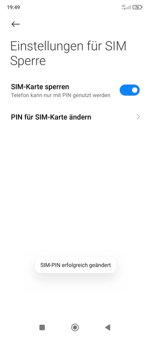 Ihre SIM-PIN wurde geändert
