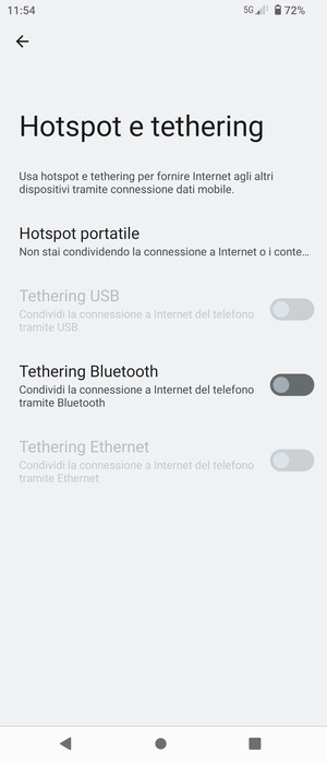 Seleziona Hotspot portatile