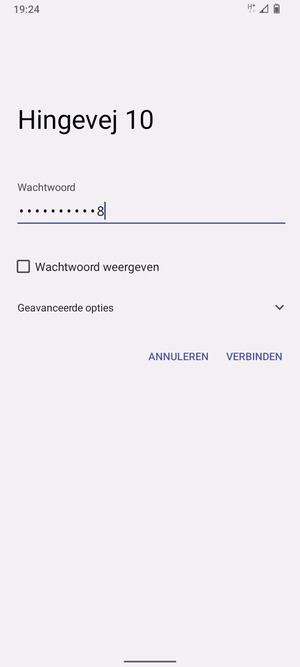 Voer het Wifi-wachtwoord in en selecteer VERBINDEN