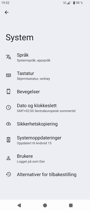Velg Systemoppdateringer