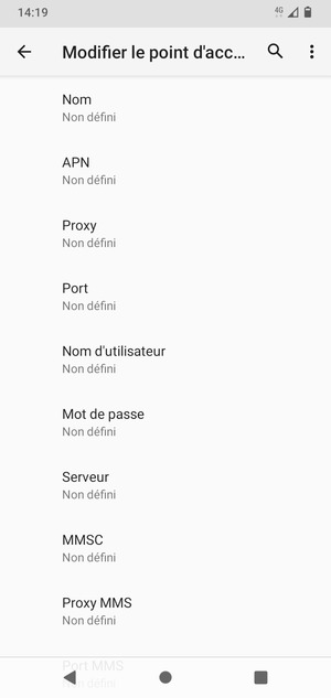 Saisissez les informations Internet