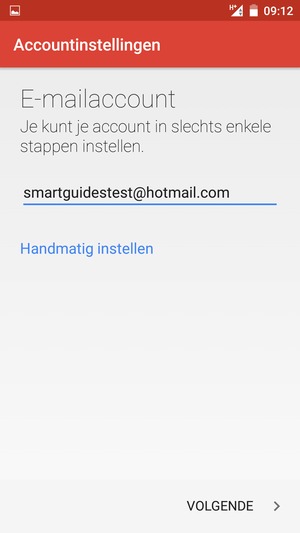 Voer uw e-mailadres in en selecteer VOLGENDE