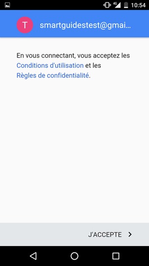 Sélectionnez J'ACCEPTE
