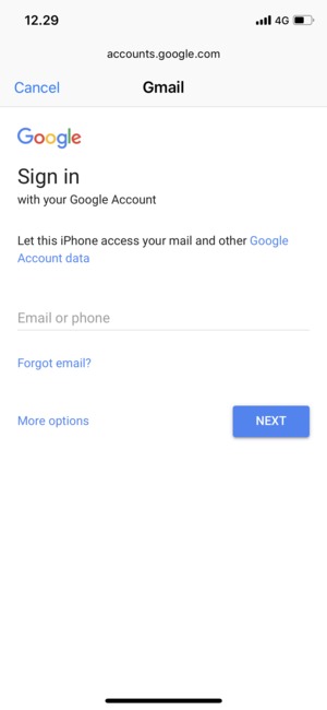 Enter your Email address and  select NEXT