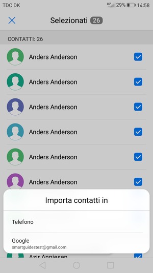 Seleziona il tuo account Google