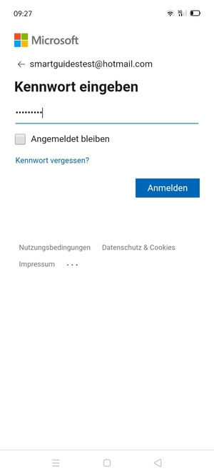 Geben Sie Ihre Passwort ein und wählen Sie Anmelden