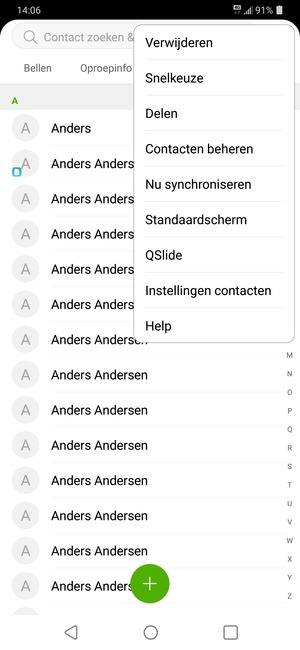 Selecteer Contacten beheren