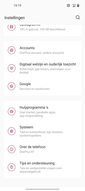 Scroll naar en selecteer Systeem