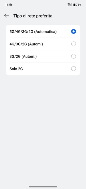 Seleziona la tua opzione preferita