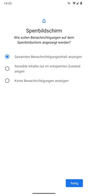 Wählen Sie die gewünschte Option und wählen Sie Fertig