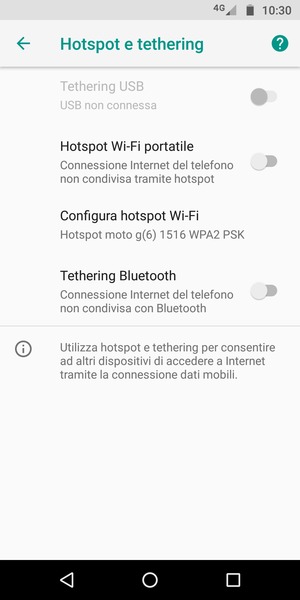 Seleziona Configura hotspot Wi-Fi