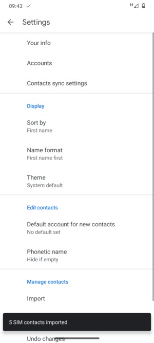 Your contacts will be saved to your Google account and saved to your phone the next time Google is synced.