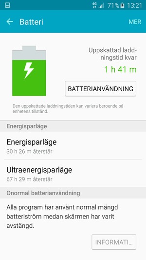 Välj Energisparläge