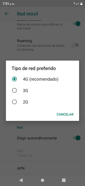 Seleccione la opción deseada