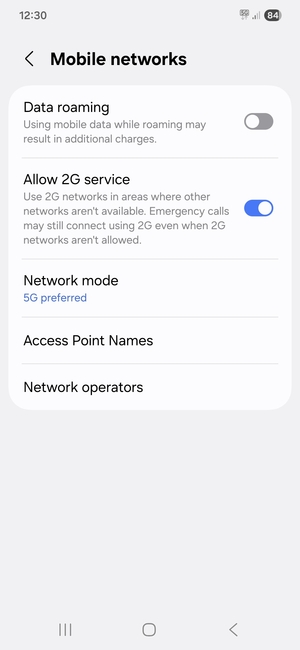 Select Access Point Names