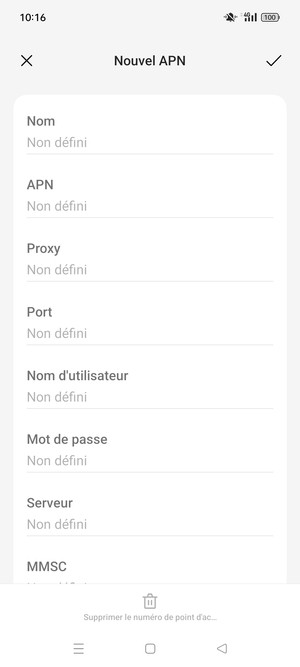 Saisissez les informations Internet