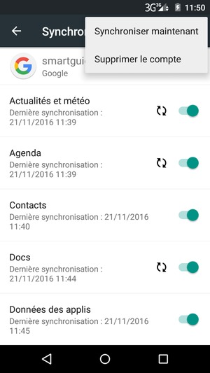Sélectionnez Synchroniser maintenant