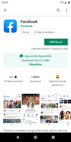 Seleziona INSTALLA