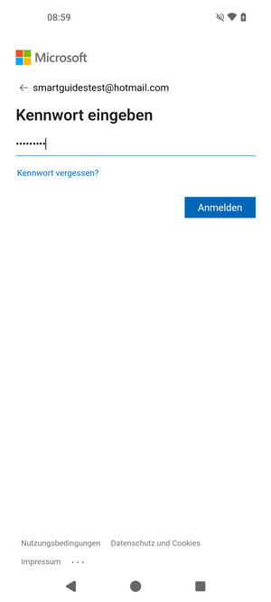 Geben Sie Ihre Passwort ein und wählen Sie Anmelden