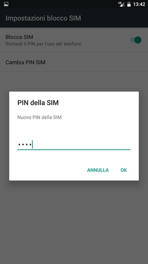 Inserisci Nuovo PIN della SIM e seleziona OK