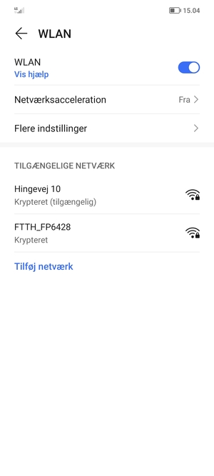 Vælg det trådløse netværk, du ønsker at oprette forbindelse til
