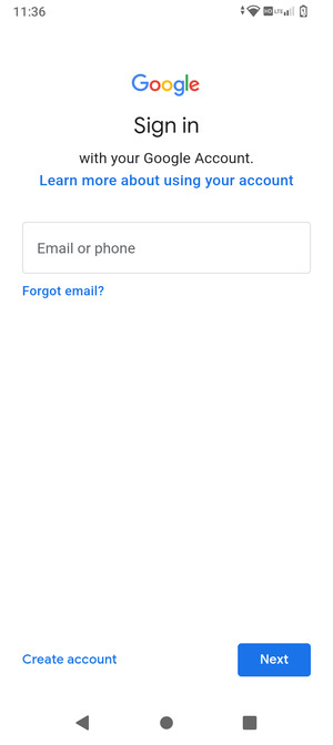 Enter your email address and select Next