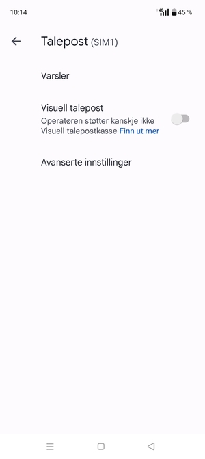 Velg Avanserte innstillinger