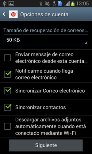 Desplácese hacia abajo y seleccione Siguiente