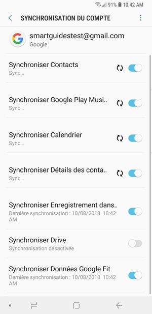 Vos informations seront synchronisées