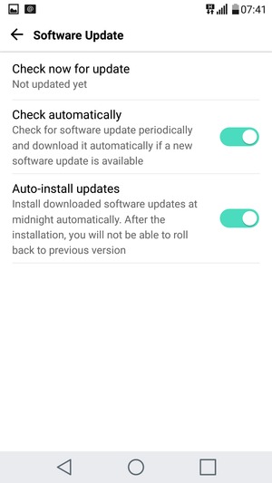 Select Check now for update