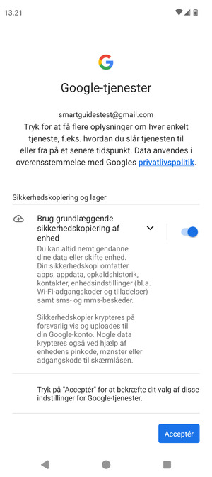 Vælg Acceptér