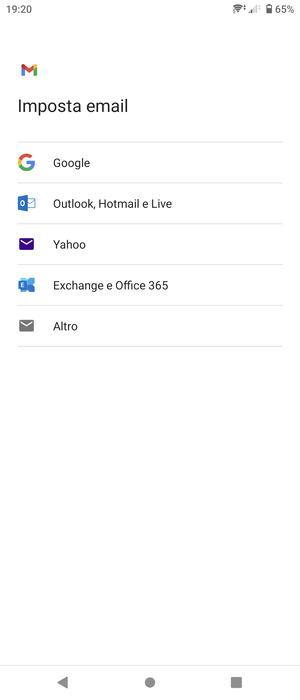 Seleziona Exchange e Office 365