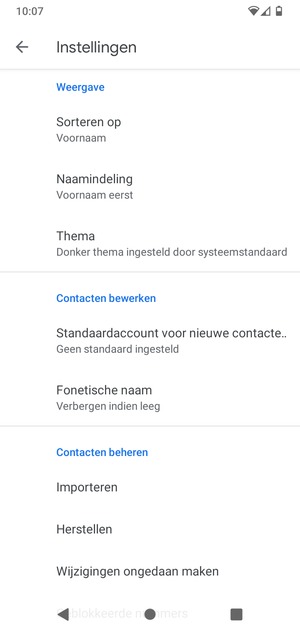 Scroll naar en selecteer Importeren