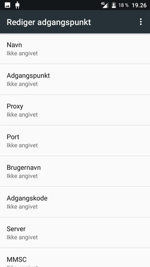 Indtast internet-oplysninger