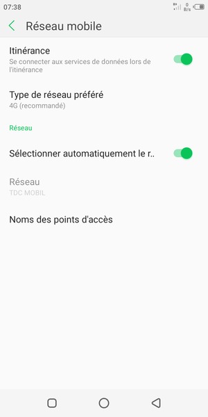 Activer ou désactiver Itinérance