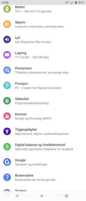 Bla til og velg Sikkerhet