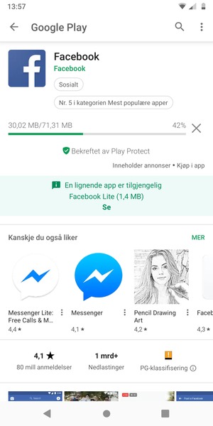 Vent til installasjonen er ferdig