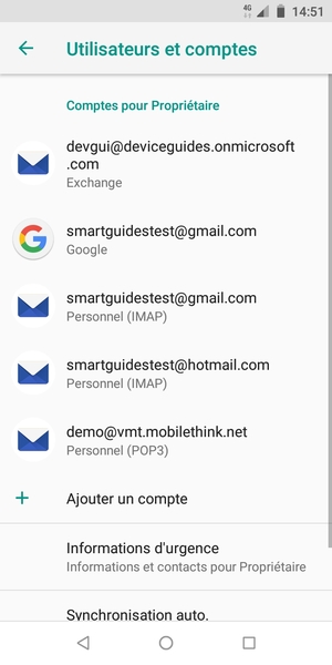 Sélectionnez votre compte Google