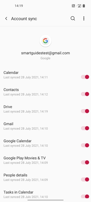 Make sure Contacts is selected