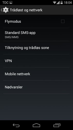 Velg Mobile nettverk